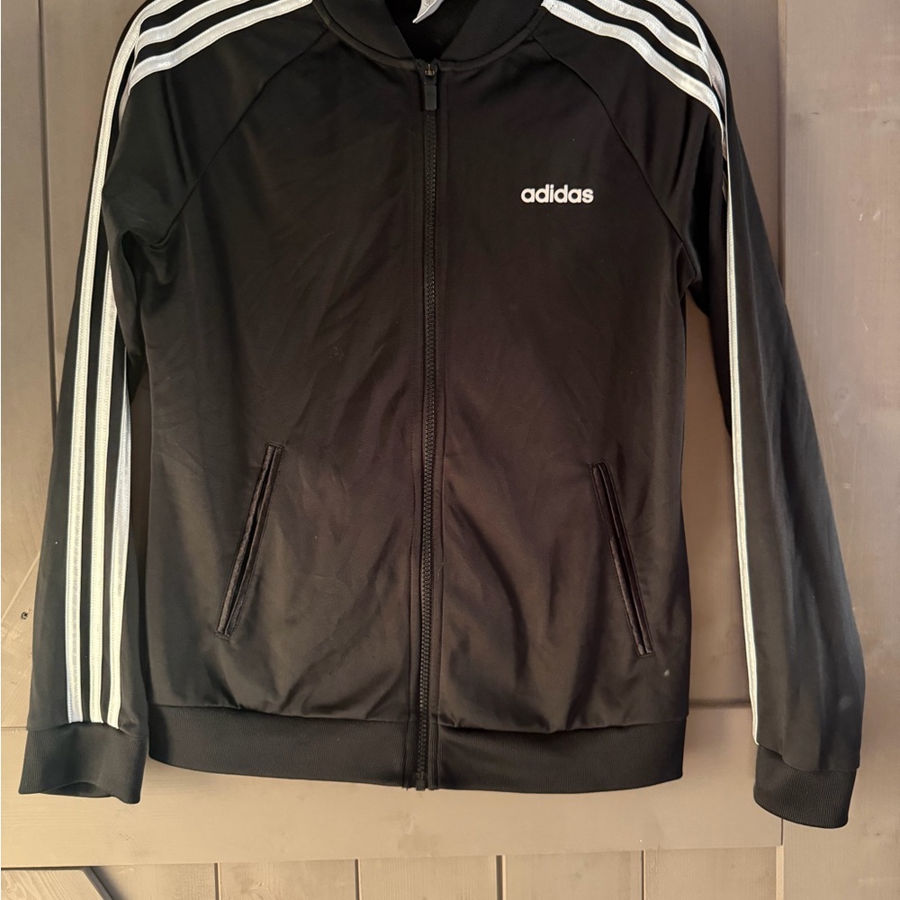 Adidas Black Jacket with White Accents
